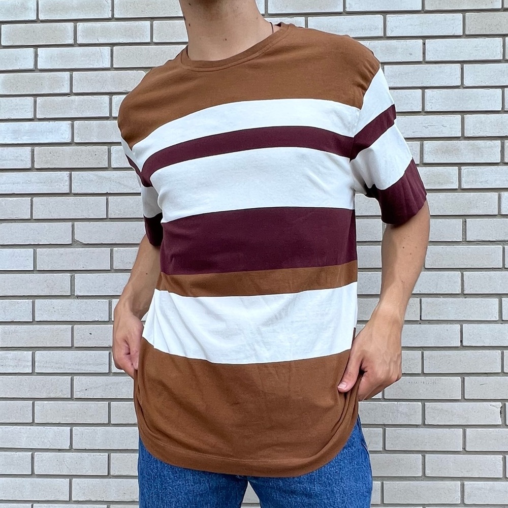 OVER-SIZED STRIPED T-SHIRT